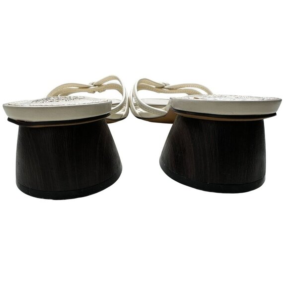 Vince Camuto Sandal Women's Size 11 Leather Off White Strappy Knotted Slip-On‎ - Picture 9 of 11